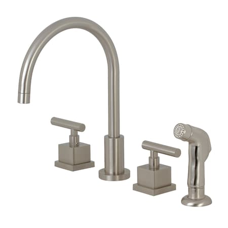 Kingston Brass KS8728CQL Widespread Kitchen Faucet, Brushed Nickel KS8728CQL